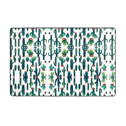 AKGFFDS Flanell-Teppich mit Kaktus-Community-Druck, 152,4 x 99,1 cm, Bodenmatte für Wohnzimmer, Büro, Couchtisch, Bett, Balkon von AKGFFDS