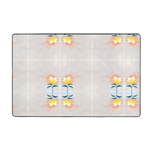 AKGFFDS Flanellstoff-Teppich, Motiv: Glorious gelbe Blume in Blüte, 152,4 x 99,1 cm, Bodenmatte für Wohnzimmer, Büro, Couchtisch, Bett, Balkon von AKGFFDS