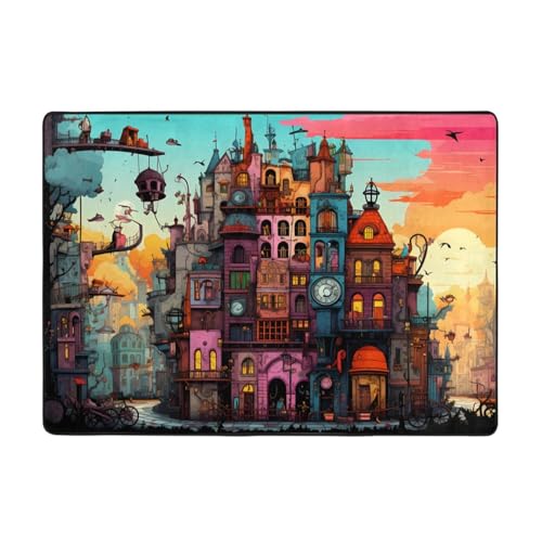 AKGFFDS House Printing Teppich, 203,2 x 147,3 cm, für Wohnzimmer, Büro, Couchtisch, Bett, Balkon, weich, flauschig, wasserabsorbierend, langlebig von AKGFFDS
