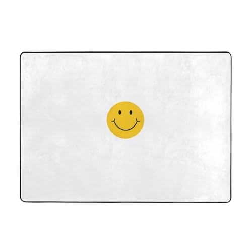 AKGFFDS Sunny Smile Bedruckter Teppich, 203,2 x 147,3 cm, für Wohnzimmer, Büro, Couchtisch, Bett, Balkon, weich, flauschig, wasserabsorbierend, langlebig von AKGFFDS