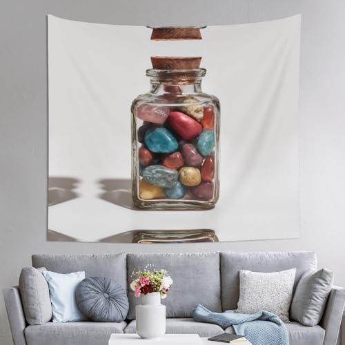 AKGFFDS Tapisserie, farbige Steine in einer Flasche, bedruckt, 152,4 x 129,5 cm, weich, leicht, für den Innen- und Außenbereich. Für Schlafzimmer, Schlafsaal, Strandtuch, Picknicktücher AKGFFDS Tapisserie, farbige Steine in einer Flasche, bedruckt, 152,4 x 129,5 cm, weich, leicht, für den Innen- und Außenbereich. Für Schlafzimmer, Schlafsaal, Strandtuch, Picknicktücher von AKGFFDS