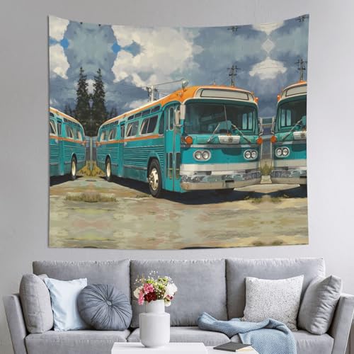 AKGFFDS Tapisserie-Busse auf der Straßenseite, bedruckt, 152,4 x 129,5 cm, weich, leicht, für den Innen- und Außenbereich. Für Schlafzimmer, Schlafsaal, Strandtuch, Picknicktuch AKGFFDS Tapisserie-Busse auf der Straßenseite, bedruckt, 152,4 x 129,5 cm, weich, leicht, für den Innen- und Außenbereich. Für Schlafzimmer, Schlafsaal, Strandtuch, Picknicktuch von AKGFFDS