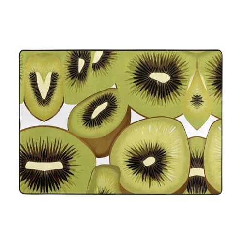 AKGFFDS Verlockender Kiwi-Druckteppich, 203,2 x 147,3 cm, für Wohnzimmer, Büro, Couchtisch, Bett, Balkon, weich, flauschig, wasserabsorbierend, langlebig von AKGFFDS