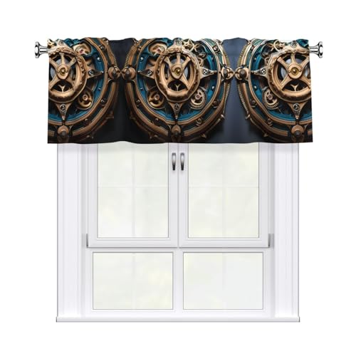 AKGFFDS Vorhang mit coolem Steampunk-Getriebe-Druck, 137,2 x 45,7 cm, für Küche, Bad, Waschküche und Studio-Dekor von AKGFFDS