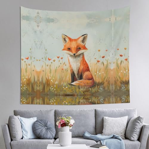 AKGFFDS Wandteppich, Motiv: Kleiner Fuchs im Feld, 152,4 x 129,5 cm, weich, leicht, für den Innen- und Außenbereich. Für Schlafzimmer, Schlafsaal, Strandtuch, Picknicktücher AKGFFDS Wandteppich, Motiv: Kleiner Fuchs im Feld, 152,4 x 129,5 cm, weich, leicht, für den Innen- und Außenbereich. Für Schlafzimmer, Schlafsaal, Strandtuch, Picknicktücher von AKGFFDS