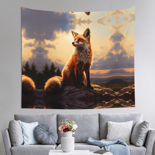 AKGFFDS Wandteppich, Motiv: Schneefuchs auf dem Hügel, 152,4 x 129,5 cm, weich, leicht, für den Innen- und Außenbereich. Für Schlafzimmer, Schlafsaal, Strandtuch, Picknicktücher AKGFFDS Wandteppich, Motiv: Schneefuchs auf dem Hügel, 152,4 x 129,5 cm, weich, leicht, für den Innen- und Außenbereich. Für Schlafzimmer, Schlafsaal, Strandtuch, Picknicktücher von AKGFFDS