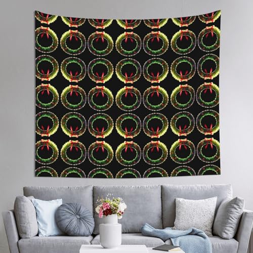 AKGFFDS Wandteppich, Weihnachtsbaumkranz, Druck, 152,4 x 129,5 cm, weich, leicht, für den Innen- und Außenbereich. Für Schlafzimmer, Schlafsaal, Strandtuch, Picknicktücher AKGFFDS Wandteppich, Weihnachtsbaumkranz, Druck, 152,4 x 129,5 cm, weich, leicht, für den Innen- und Außenbereich. Für Schlafzimmer, Schlafsaal, Strandtuch, Picknicktücher von AKGFFDS