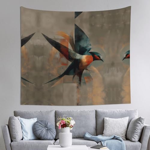 AKGFFDS Wandteppich, abstrakter Schwalben-Druck, 152,4 x 129,5 cm, weich, leicht, für den Innen- und Außenbereich. Für Schlafzimmer, Schlafsaal, Strandtuch, Picknicktücher AKGFFDS Wandteppich, abstrakter Schwalben-Druck, 152,4 x 129,5 cm, weich, leicht, für den Innen- und Außenbereich. Für Schlafzimmer, Schlafsaal, Strandtuch, Picknicktücher von AKGFFDS