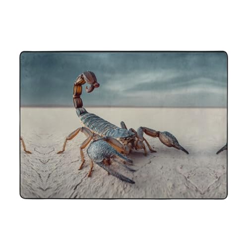 AKGFFDS Wüstenskorpion-Druckteppich, 203,2 x 147,3 cm, für Wohnzimmer, Büro, Couchtisch, Bett, Balkon, weich, flauschig, wasserabsorbierend, langlebig von AKGFFDS