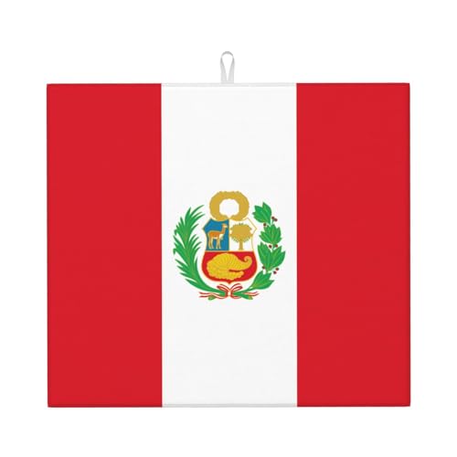Abtropfmatte für Küche AKGFFDS Flagge von Peru Druck ultra saugfähig, wendbar und stilvoll Küche Arbeitsplatte Matte Abtropfmatte für Küche AKGFFDS Flagge von Peru Druck ultra saugfähig, wendbar und stilvoll Küche Arbeitsplatte Matte von AKGFFDS