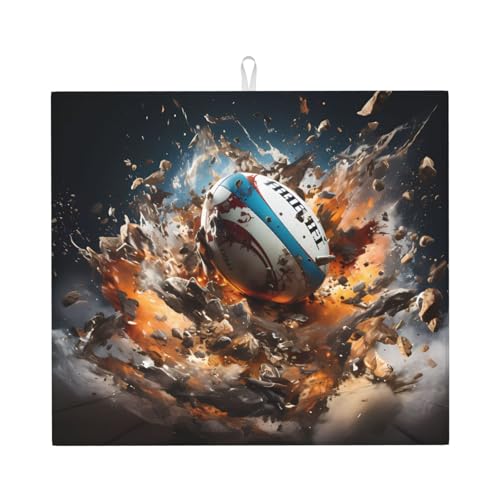 Abtropfmatte für Küche AKGFFDS Rugby auf Feuer Druck ultra saugfähig, wendbar und stilvoll Küche Arbeitsplatte Matte Abtropfmatte für Küche AKGFFDS Rugby auf Feuer Druck ultra saugfähig, wendbar und stilvoll Küche Arbeitsplatte Matte von AKGFFDS
