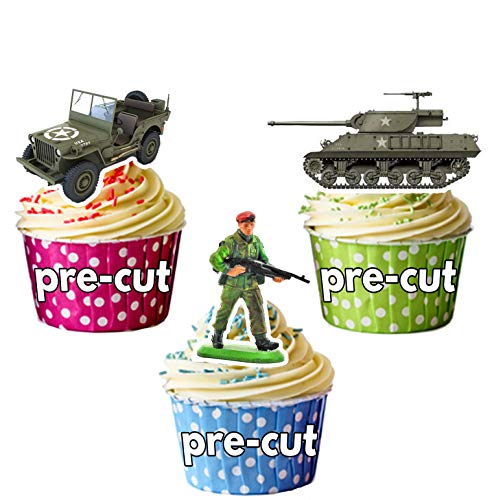 Army Military Mix - Edible Stand-up Cupcake Toppers by AKGifts von AKGifts