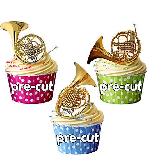 French Hörner Mix – essbar Stand-up Cupcake Topper (Pack von 12) von AKGifts