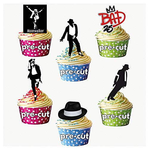 Michael Jackson Partymix Cupcake-Aufsetzer/Kuchen-Dekorationen (12 Stück) von AKGifts