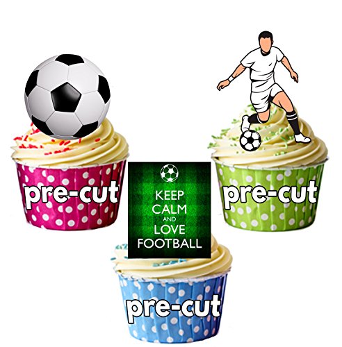 PaRTY Fun Lot de 36 balles de but de Football à décorations de gâteau comestibles en gaufrette pour cupcakes Boy's Birthday von AKGifts
