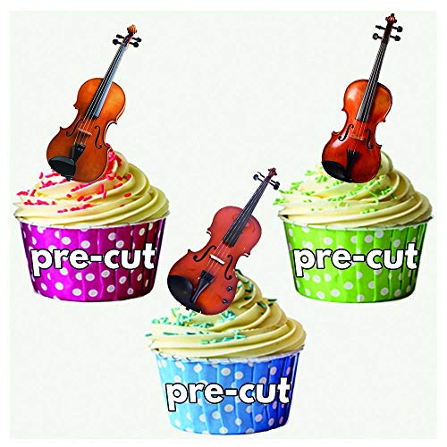 Violine Mix – essbar Stand-up Cupcake Topper (Pack von 12) von AK Giftshop