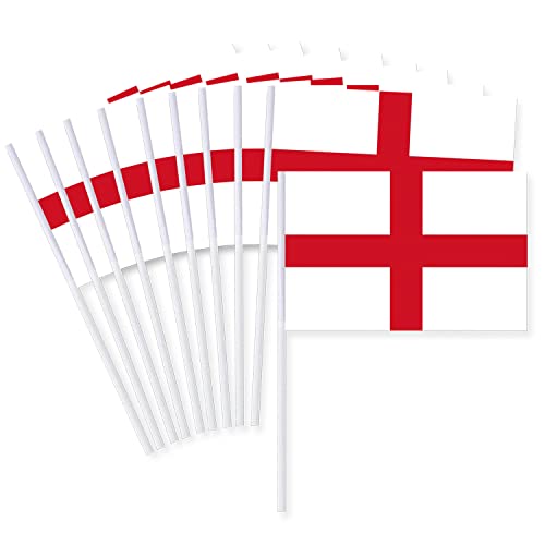 AKH® England Handflaggen, England-Flaggen, 30 cm x 20 cm, kleine Flaggen, England-Flaggen, 10 Stück von AKH
