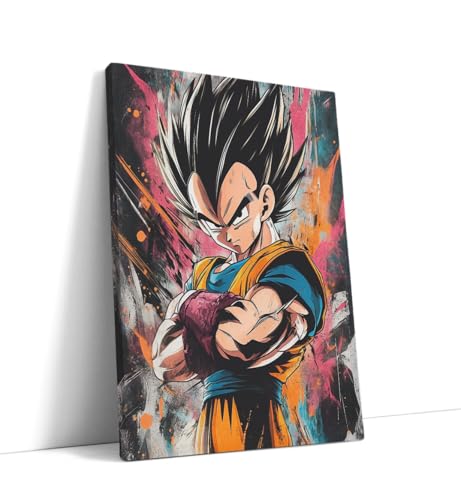 AKINDA Art Gallery - 30x40 cm - Vegeta Angry Pose - Anime - Bunte Hintergrund - Gemälde Schlafzimmer - Pop Art - Geschenkidee für Wohnkultur AKINDA Art Gallery - 30x40 cm - Vegeta Angry Pose - Anime - Bunte Hintergrund - Gemälde Schlafzimmer - Pop Art - Geschenkidee für Wohnkultur von AKINDA