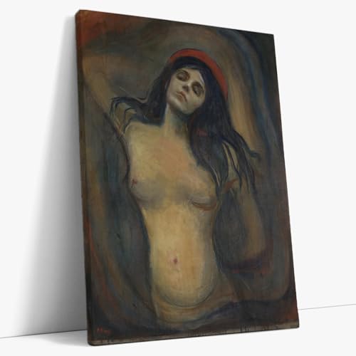 Akinda Art Gallery - Druck auf Leinwand 60 x 80 cm - Madonna - Edvard Munch - Expressionismus - Bild für Schlafzimmer - Weiblichkeit - Geschenkidee für Wohnkultur von AKINDA