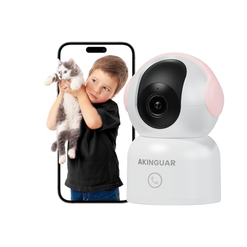 AKINGUAR 2K/3MP WLAN Überwachungskamera Innen, 2,4/5GHz WiFi IP Kamera 355° PT Kamera mit Automatische Verfolgung, 2-Wege-Audio, IR-Nachtsicht, One-Touch Call, für Babys/Haustiere, Rosa AKINGUAR 2K/3MP WLAN Überwachungskamera Innen, 2,4/5GHz WiFi IP Kamera 355° PT Kamera mit Automatische Verfolgung, 2-Wege-Audio, IR-Nachtsicht, One-Touch Call, für Babys/Haustiere, Rosa von AKINGUAR