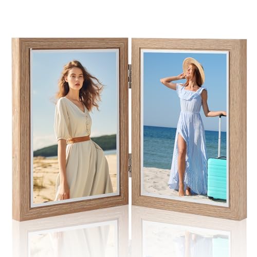 AKINSTER Bilderrahmen 10x15, Doppelseitiger Photo Frame Bilderrahmen Holz Klappbilderrahmen für Desktop Büro Familie Hochzeit Geschenke AKINSTER Bilderrahmen 10x15, Doppelseitiger Photo Frame Bilderrahmen Holz Klappbilderrahmen für Desktop Büro Familie Hochzeit Geschenke von AKINSTER