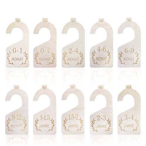 Größentrenner Baby, 10 Stück Kleidergrößen Trenner Baby Kleiderschrank Kleiderbügel Holz Größentrenner 50-104 für Neugeborene bis Kleinkinder Kleidungsklassifizierung Größentrenner Baby, 10 Stück Kleidergrößen Trenner Baby Kleiderschrank Kleiderbügel Holz Größentrenner 50-104 für Neugeborene bis Kleinkinder Kleidungsklassifizierung von AKINSTER