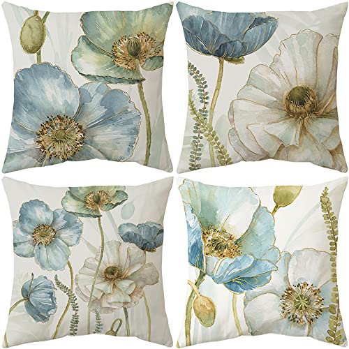 AKIS Home Kissenbezug 45x45cm 4er-Set Elegante Blumen Muster Kissenbezüge für Sofakissen Wohnzimmer Schlafzimmer Wohndeko Kissenhülle… von AKIS ALIVE KITCHEN IDEA STUDIO