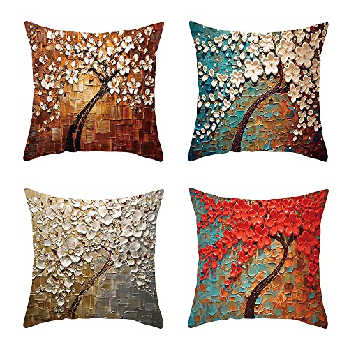 AKIS Home Kissenbezug 45x45cm 4er-Set Vintage amerikanisches Stil Kissenbezüge für Wohnzimmer Essenzimmer Schlafzimmer Wohndeko Kissenhülle (Baum)… von AKIS ALIVE KITCHEN IDEA STUDIO