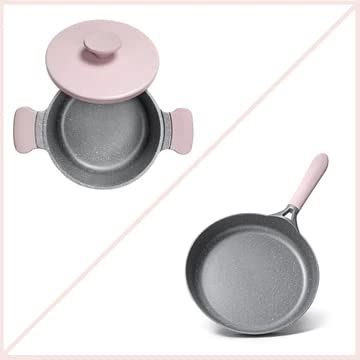 AKIS Töpfe und Pfannen Set aus Aluminiumguss 3tlg. Kochtopf mit Deckel 20cm Pfanne 24cm Rosa von AKIS ALIVE KITCHEN IDEA STUDIO
