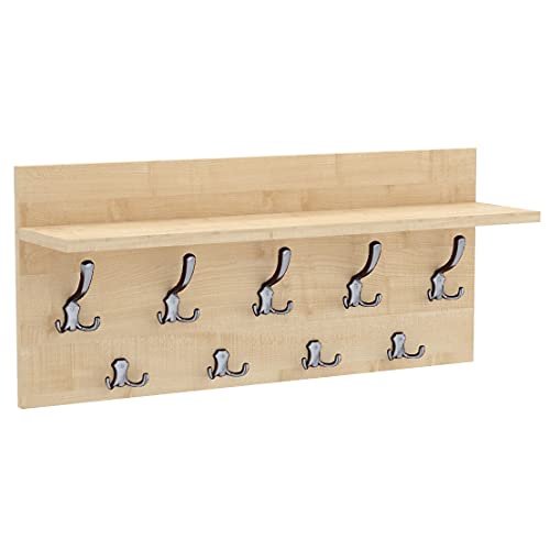 40x80 | VERTI Garderobenpaneel Wandgarderobe Garderobe Wandpaneel Kleiderstange CHROM | AHORN von AKKE