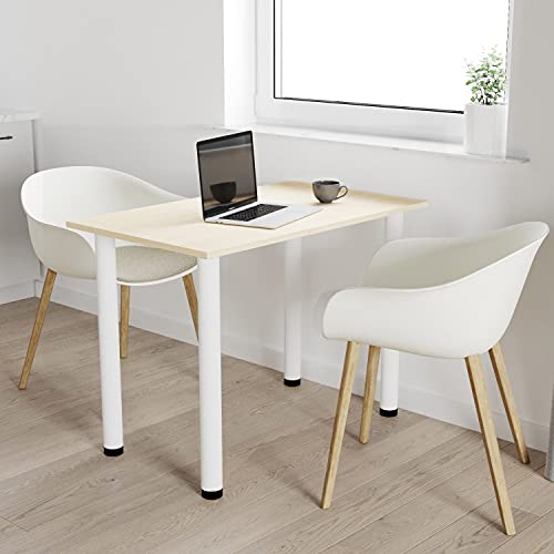 60x60 | Esszimmertisch - Esstisch - Tisch mit weißen Beinen - Küchentisch - Bürotisch | AHORN von AKKE