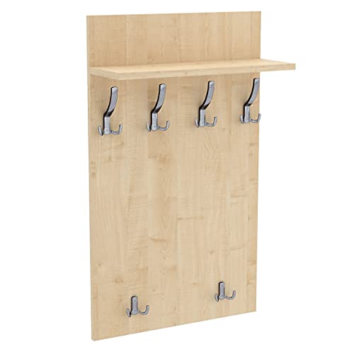 90x60 | MAXI Garderobenpaneel Wandgarderobe Garderobe Wandpaneel Kleiderstange CHROM | AHORN von AKKE