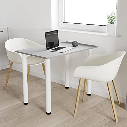 AKKE 100x40 | Esszimmertisch - Esstisch - Tisch mit weißen Beinen - Küchentisch - Bürotisch | Light Graphite von AKKE