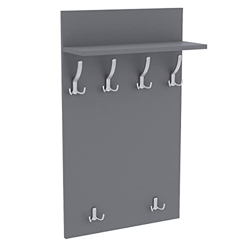 AKKE 100x60 | MAXI Garderobenpaneel Wandgarderobe Garderobe Wandpaneel Kleiderstange ALUMINIUM | LIGHT GRAPHITE von AKKE