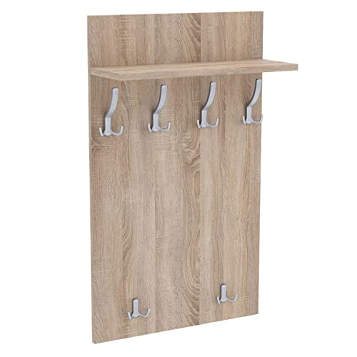 AKKE 100x60 | MAXI Garderobenpaneel Wandgarderobe Garderobe Wandpaneel Kleiderstange ALUMINIUM | SONOMA von AKKE