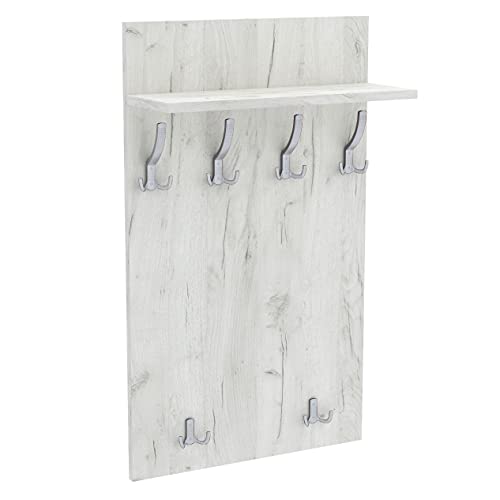 AKKE 100x60 | MAXI Garderobenpaneel Wandgarderobe Garderobe Wandpaneel Kleiderstange ALUMINIUM | WHITE CRAFT von AKKE