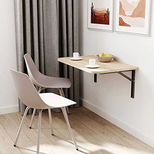 mikon 100x60 | Wandklapptisch mit abgerundete Ecken Klapptisch Wandtisch Küchentisch Schreibtisch Kindertisch | Sonoma von mikon