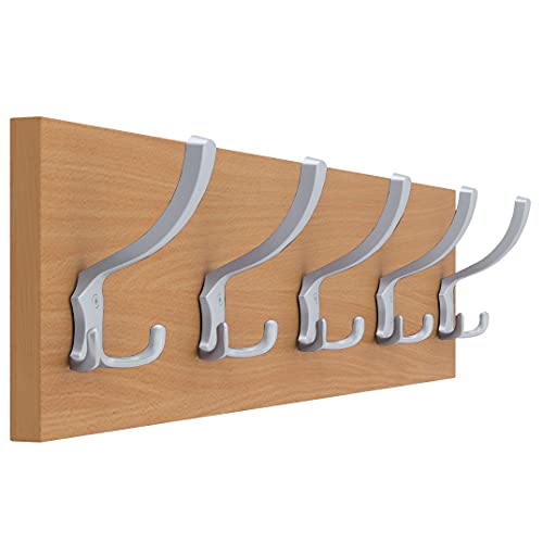 AKKE Garderobenleiste Garderobenpaneel Wandgarderobe Wandpaneel Garderobe PVC Pico 15x70 cm ALUMINIUM | BAYERISCHE BUCHE von AKKE