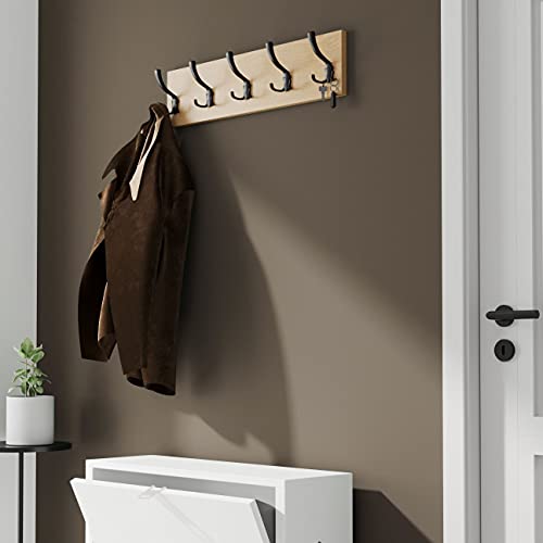 AKKE 15x70 | PICO Garderobenleiste Wandgarderobe Garderobe Wandpaneel Kleiderstange SCHWARZ | EICHE HELL von AKKE
