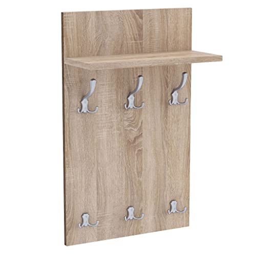 AKKE 70x40 | MEDI Garderobenpaneel Wandgarderobe Garderobe Wandpaneel Kleiderstange ALUMINIUM | SONOMA von AKKE