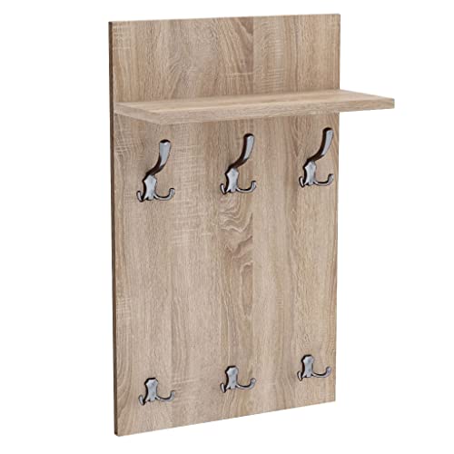 AKKE 70x40 | MEDI Garderobenpaneel Wandgarderobe Garderobe Wandpaneel Kleiderstange CHROM | SONOMA von AKKE