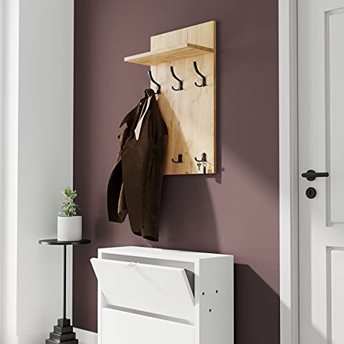 AKKE 90x50 | MEDI Garderobenpaneel Wandgarderobe Garderobe Wandpaneel Kleiderstange SCHWARZ | GOLD CRAFT von AKKE