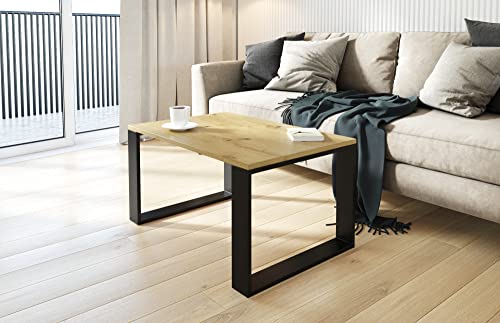 AKKE Außergewöhnlicher Couchtisch Beistelltisch für Wohnzimmer | Kaffee Tee Wohnzimmertisch Tisch | Coffee Table | Zimmer Schlafzimmer Möbel | Deko Modern Artisan Oak Yellow 100 x 60 x 55 von AKKE