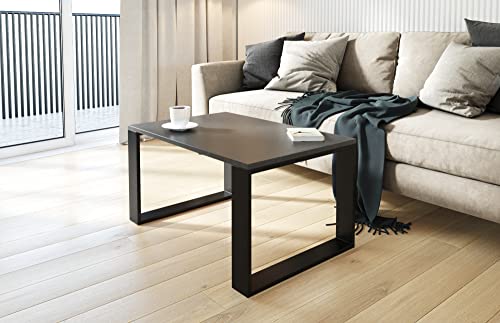 AKKE Außergewöhnlicher Couchtisch Beistelltisch für Wohnzimmer | Kaffee Tee Wohnzimmertisch Tisch | Coffee Table | Zimmer Schlafzimmer Möbel | Deko Modern Black Fossil 100 x 60 x 45 von AKKE