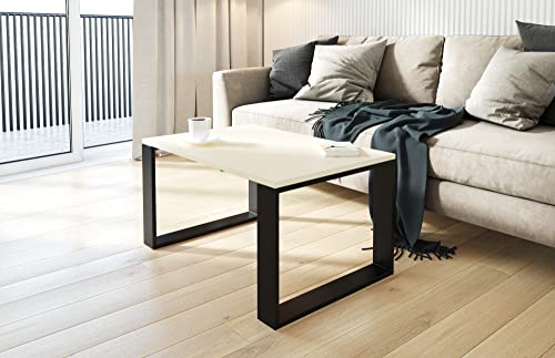 AKKE Außergewöhnlicher Couchtisch Beistelltisch für Wohnzimmer | Kaffee Tee Wohnzimmertisch Tisch | Coffee Table | Zimmer Schlafzimmer Möbel | Deko Modern Vanille 50 x 50 x 55 von AKKE