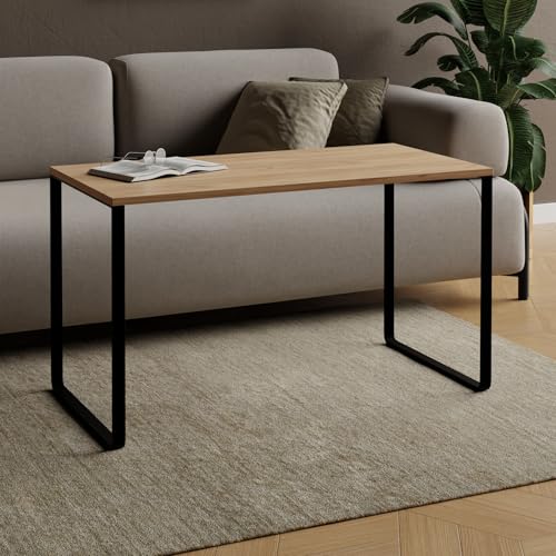 AKKE Couchtisch Wohnzimmertisch Beistelltisch Mit Metallbeinen Laminierte Platte Höhe 55cm Tisch Für Wohnzimmer Modern Loft Stil Crespo von AKKE