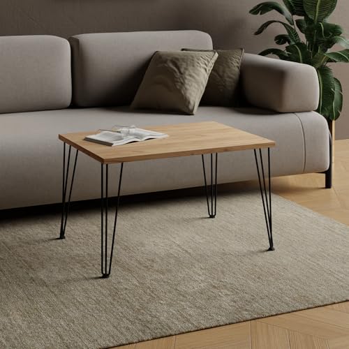 AKKE Couchtisch Wohnzimmertisch Beistelltisch Mit Metallbeinen Laminierte Platte Höhe 43cm Tisch Für Wohnzimmer Modern Loft Stil Moderno Gold herstellen 50x50cm von AKKE