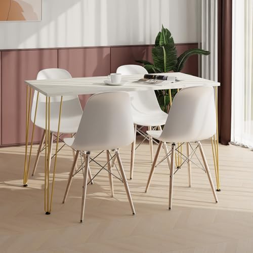 AKKE Esstisch Küchentisch - Tisch Für Küche Esszimmer - 100x40 - Höhe 73 cm - Goldene Tischbeine aus Metall -Craft weiß Hairpin AKKE Esstisch Küchentisch - Tisch Für Küche Esszimmer - 100x40 - Höhe 73 cm - Goldene Tischbeine aus Metall -Craft weiß Hairpin von AKKE