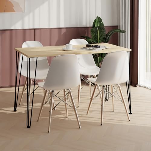 AKKE Esstisch Küchentisch - Tisch Für Küche Esszimmer - 100x40 - Höhe 73 cm - Schwarze Tischbeine aus Metall - Ahorn Hairpin von AKKE