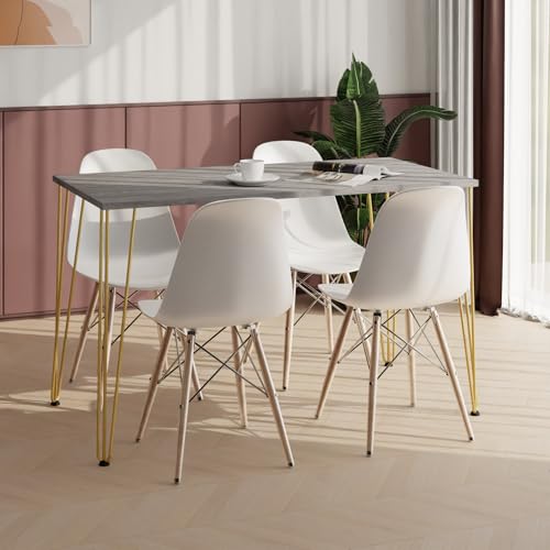 AKKE Esstisch Küchentisch - Tisch Für Küche Esszimmer - 100x60 - Höhe 73 cm - Goldene Tischbeine aus Metall -Beton Hairpin AKKE Esstisch Küchentisch - Tisch Für Küche Esszimmer - 100x60 - Höhe 73 cm - Goldene Tischbeine aus Metall -Beton Hairpin von AKKE
